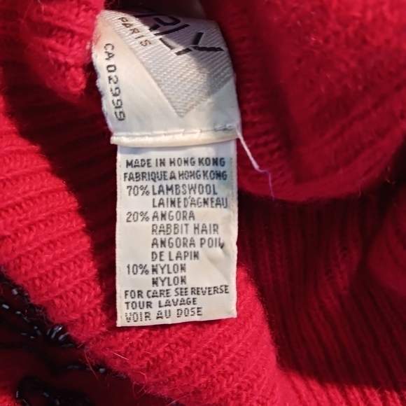 Vintage beaded  wool/angora turtleneck - Picture 7 of 9